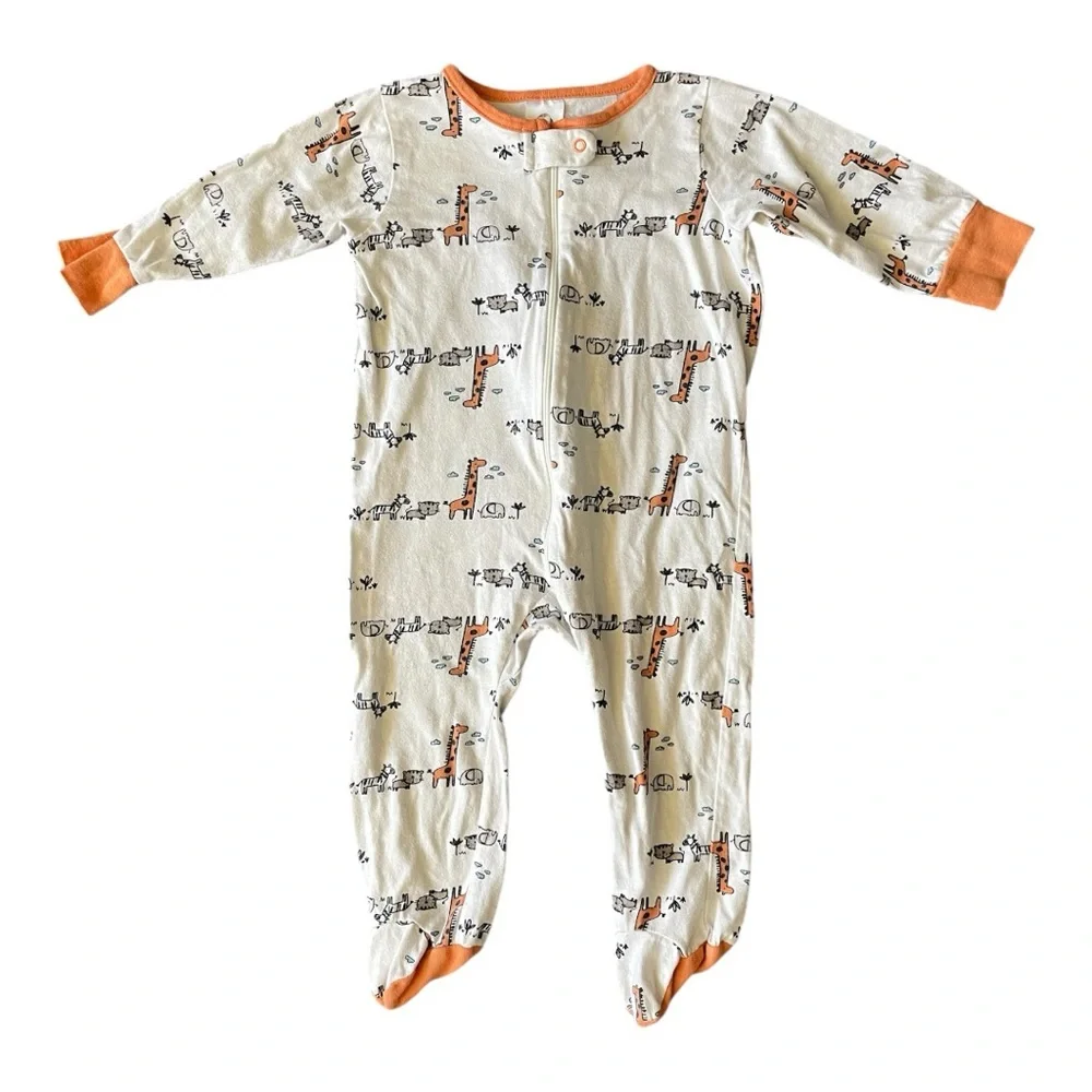 #156, Gerber Orange and White Kids One Piece, size 6-9 mo